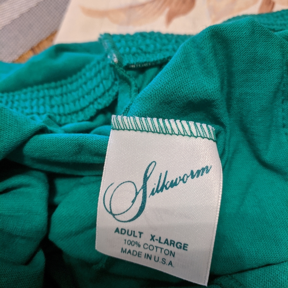 Vintage Unisex green Salem cotton jersey shorts size XL stretch waistband - Picture 3 of 6